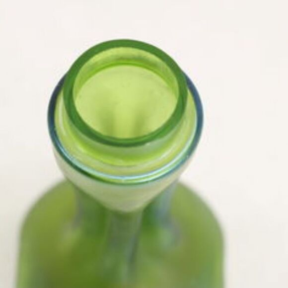 Antique Loetz Austrian Green Art  Glass Unique Deco 20s Vase 6.6 Inch - Picture 11 of 12